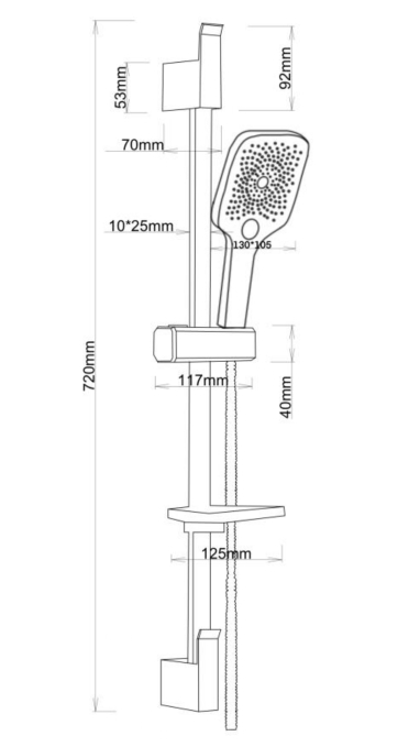 Душевой гарнитур Esko SSS1303SQBlack черный Душевой гарнитур Esko SSS1303SQBlack черный