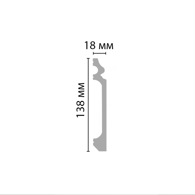 Плинтус напольный Decomaster D118ДМ, 138x18x2000 мм