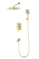 Душевой комплект со смесителем Wonzon & Woghand Edge WW-88939003-BG золото брашированный встраиваемый Душевой комплект со смесителем Wonzon & Woghand Edge WW-88939003-BG золото брашированный встраиваемый