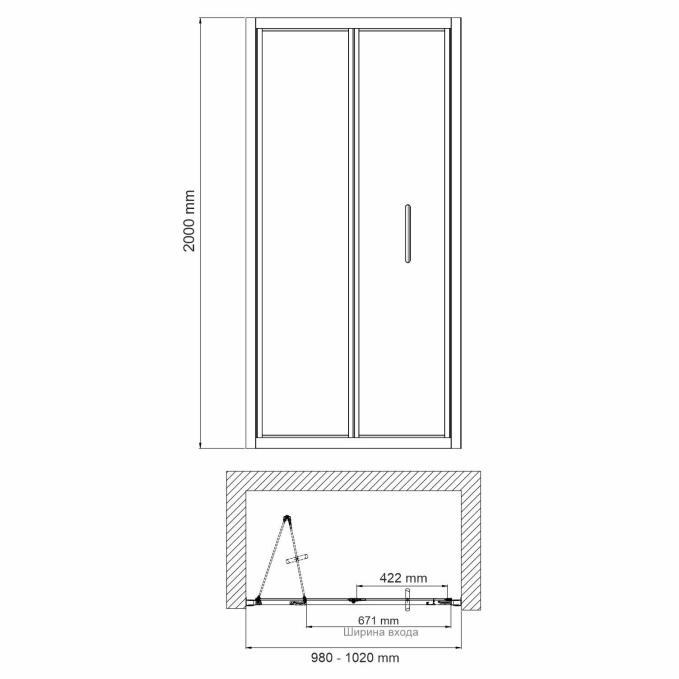 Душевая дверь WasserKRAFT Weser 78F12 Душевая дверь WasserKRAFT Weser 78F12