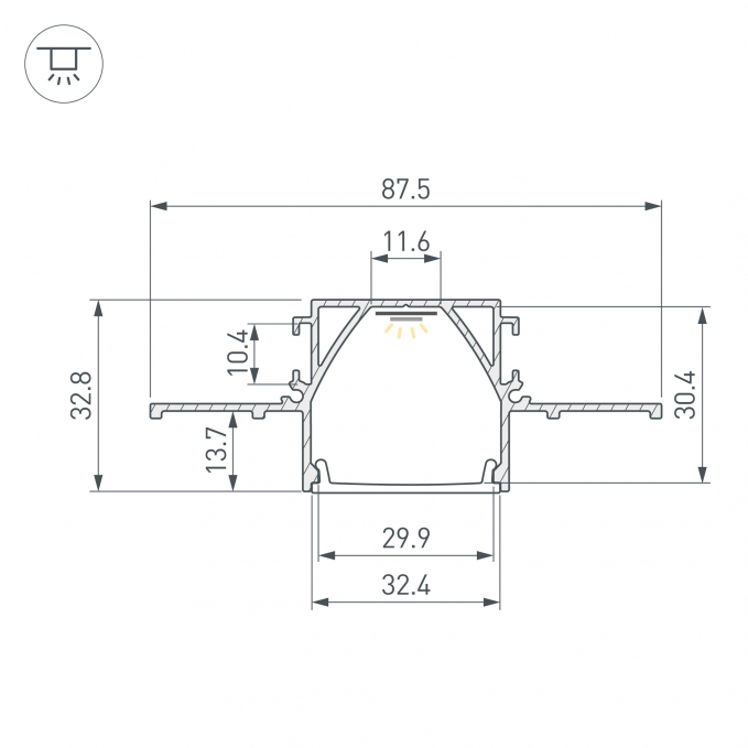 Профиль LINIA32-FANTOM-MID-2000 ANOD, Arlight, 058472, изображение 4 Профиль LINIA32-FANTOM-MID-2000 ANOD, Arlight, 058472, изображение 4