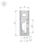 Силиконовый профиль WPH-FLEX-0616-SIDE-S9-5m BLACK, Arlight, 045788 Силиконовый профиль WPH-FLEX-0616-SIDE-S9-5m BLACK, Arlight, 045788