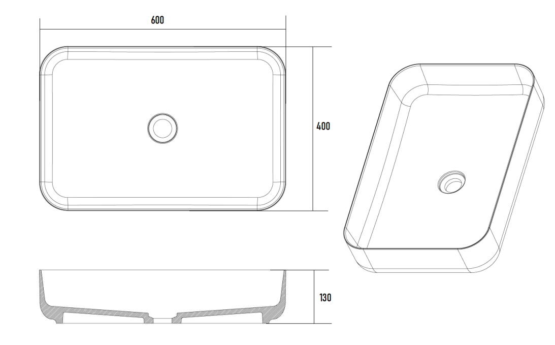 Накладная раковина Boheme Corian 60 см 879-60-MW белая Накладная раковина Boheme Corian 60 см 879-60-MW белая