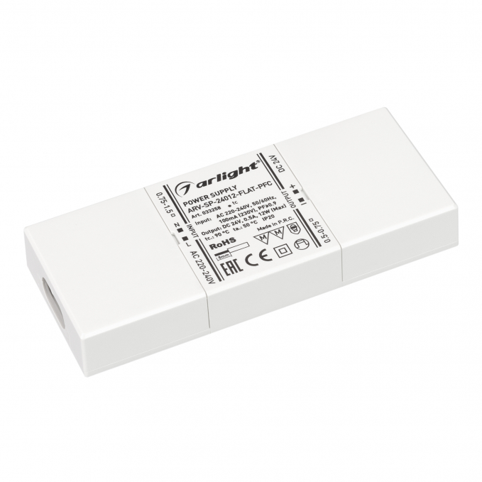 Блок питания ARV-SP-24012-FLAT-PFC (24V, 0.5A, 12W), Arlight, 033258, изображение 1 Блок питания ARV-SP-24012-FLAT-PFC (24V, 0.5A, 12W), Arlight, 033258, изображение 1