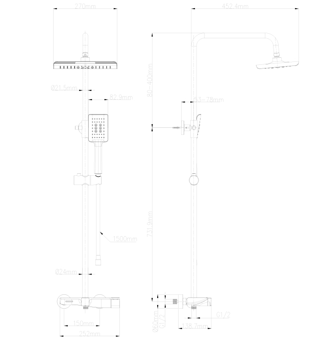 Душевая стойка со смесителем Wonzon & Woghand WW-AE33110-MW белая матовая Душевая стойка со смесителем Wonzon & Woghand WW-AE33110-MW белая матовая