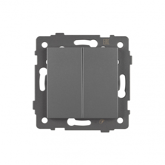 Механизм выключателя двухклавишный проходной SWT-MKP2-PL-GR-V (250V, 10A), Arlight, 049894, изображение 3 Механизм выключателя двухклавишный проходной SWT-MKP2-PL-GR-V (250V, 10A), Arlight, 049894, изображение 3