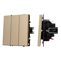 Механизм выключателя трехклавишный непроходной SWT-NOBE-MK03-SFPL-GD (230V, 10A), Arlight, 061798