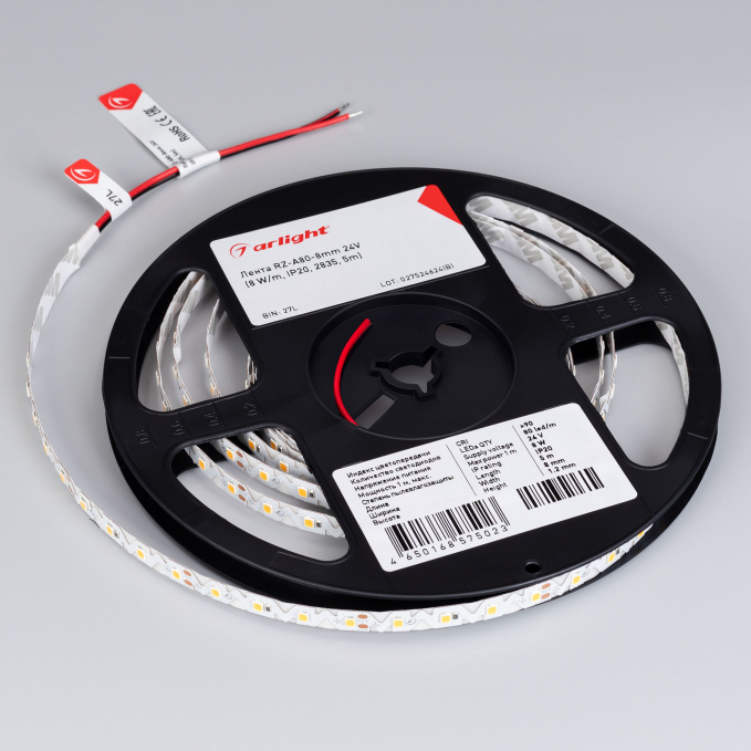 Светодиодная лента RZ-A80-8mm 24V Warm3500 (8 W/m, IP20, 2835, 5m), Arlight, 046014, изображение 3 Светодиодная лента RZ-A80-8mm 24V Warm3500 (8 W/m, IP20, 2835, 5m), Arlight, 046014, изображение 3