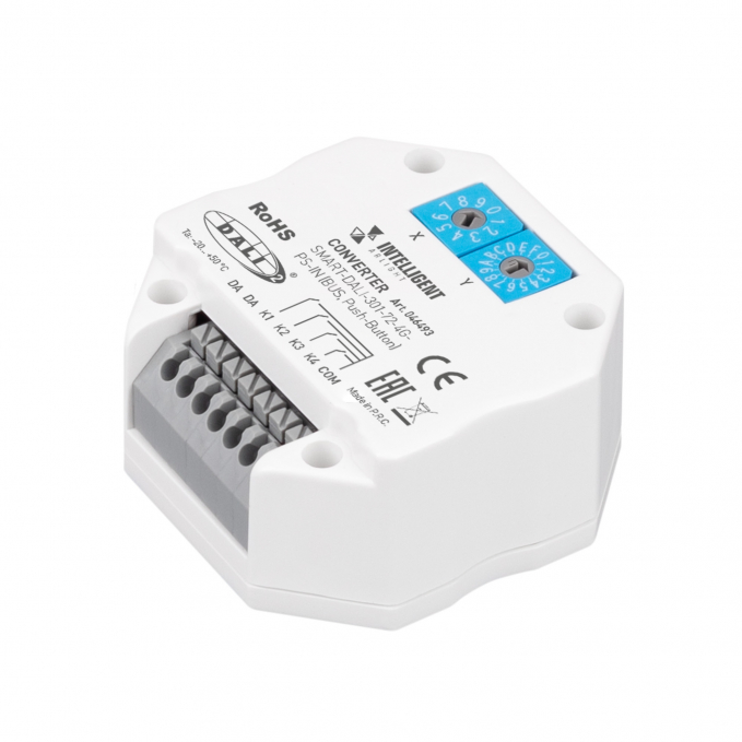 INTELLIGENT ARLIGHT Конвертер SMART-DALI-301-72-4G-PS-IN (BUS, Push-Button), Arlight, 046493, изображение 1 INTELLIGENT ARLIGHT Конвертер SMART-DALI-301-72-4G-PS-IN (BUS, Push-Button), Arlight, 046493, изображение 1