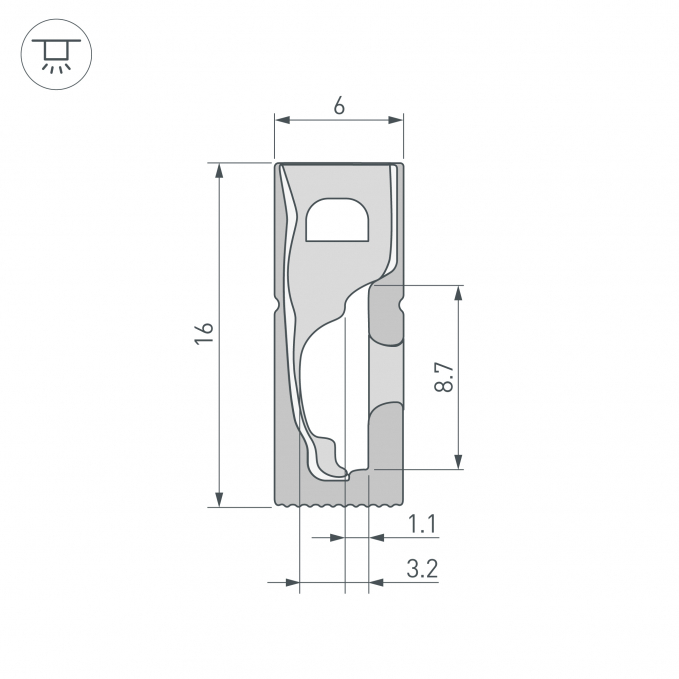 Силиконовый профиль WPH-FLEX-0616-SIDE-S9-5m FULL BLACK, Arlight, 045842, изображение 5 Силиконовый профиль WPH-FLEX-0616-SIDE-S9-5m FULL BLACK, Arlight, 045842, изображение 5