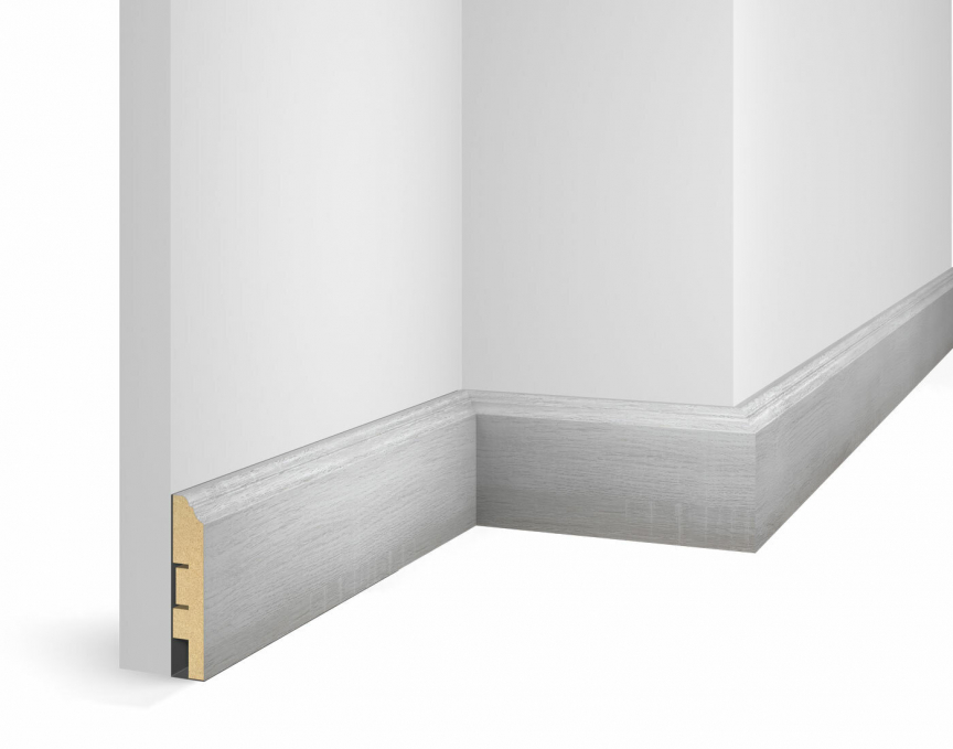 Плинтус Cosca Decor WP07 экошпон дуб Айсберг, 80x16x2400 мм, МДФ Плинтус Cosca Decor WP07 экошпон дуб Айсберг, 80x16x2400 мм, МДФ