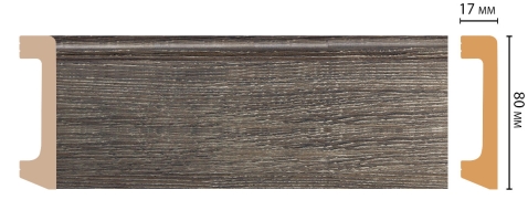Плинтус напольный Decomaster D235-86 ДМ, 80x17x2400 мм