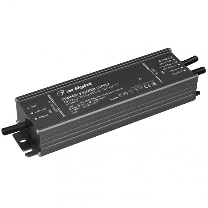 Блок питания ARPV-LG24150-PFC-0-10V-CV-CC (24V, 6.3A, 150W), Arlight, 036935, изображение 1 Блок питания ARPV-LG24150-PFC-0-10V-CV-CC (24V, 6.3A, 150W), Arlight, 036935, изображение 1
