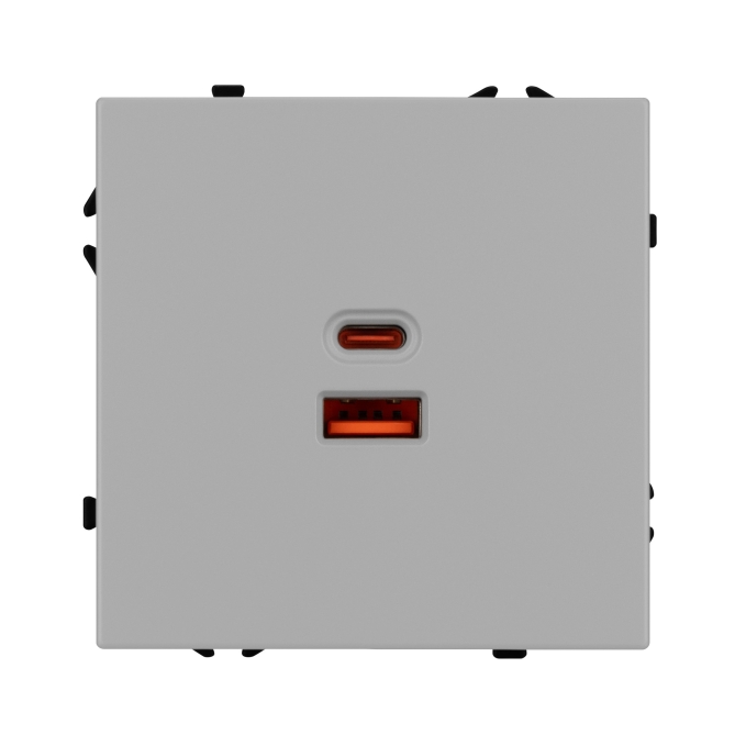 Механизм розетки с быстрой USB зарядкой SCT-NOBE-MUAC-SFPL-FC-IS (65W, QC3), Arlight, 059447, изображение 2 Механизм розетки с быстрой USB зарядкой SCT-NOBE-MUAC-SFPL-FC-IS (65W, QC3), Arlight, 059447, изображение 2