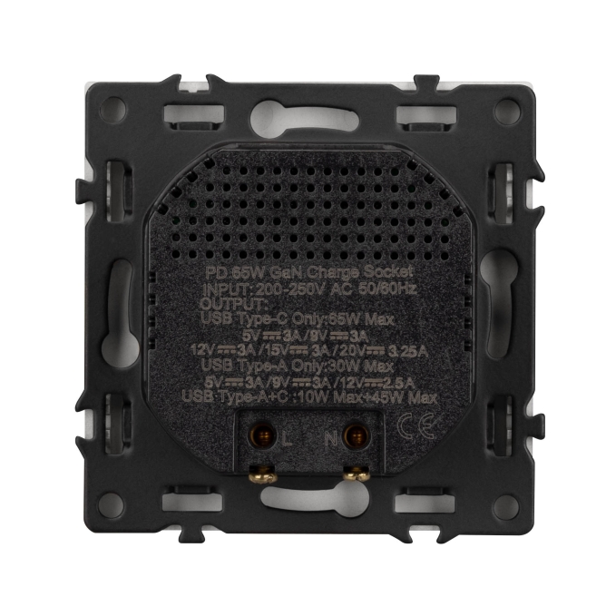 Механизм розетки с быстрой USB зарядкой SCT-NOBE-MUAC-SFPL-FC-IS (65W, QC3), Arlight, 059447, изображение 3 Механизм розетки с быстрой USB зарядкой SCT-NOBE-MUAC-SFPL-FC-IS (65W, QC3), Arlight, 059447, изображение 3