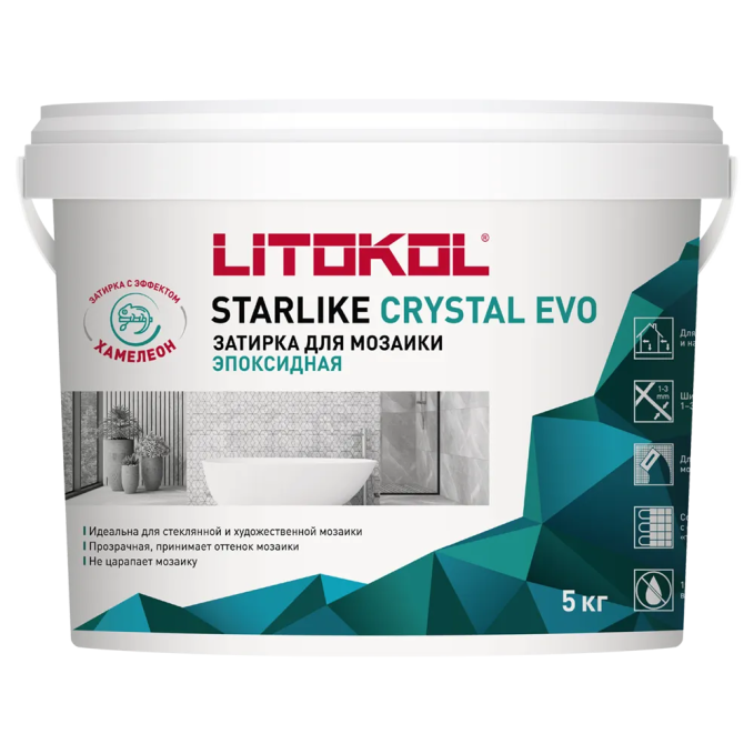 Затирка эпоксидная Litokol Starlike Crystal Evo S.820 Azzurro Taormina, 5 кг Затирка эпоксидная Litokol Starlike Crystal Evo S.820 Azzurro Taormina, 5 кг