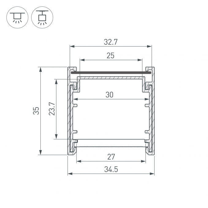 Профиль LINE-3535-BENT-SIDE-2000 ANOD, Arlight, 055738, изображение 4 Профиль LINE-3535-BENT-SIDE-2000 ANOD, Arlight, 055738, изображение 4
