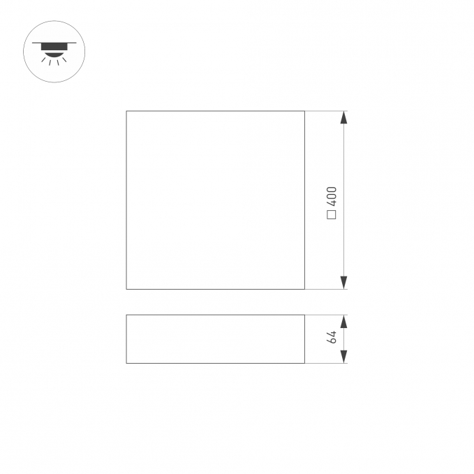 Светильник SP-QUADRO-S400x400-40W Day4000 (WH, 120 deg, 230V), Arlight, 034798, изображение 5 Светильник SP-QUADRO-S400x400-40W Day4000 (WH, 120 deg, 230V), Arlight, 034798, изображение 5