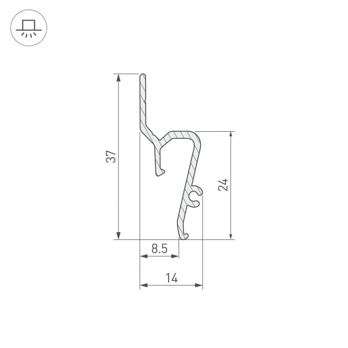 Профиль STRETCH-SHADOW-TECH-VENT-2000 BLACK (A2-DELTA), Arlight, 041160, изображение 5 Профиль STRETCH-SHADOW-TECH-VENT-2000 BLACK (A2-DELTA), Arlight, 041160, изображение 5