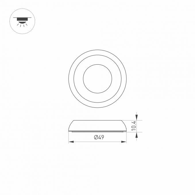 Накладка ART-DECK-CAP-DOME-R50 (SL, STEEL), Arlight, 024932, изображение 2 Накладка ART-DECK-CAP-DOME-R50 (SL, STEEL), Arlight, 024932, изображение 2