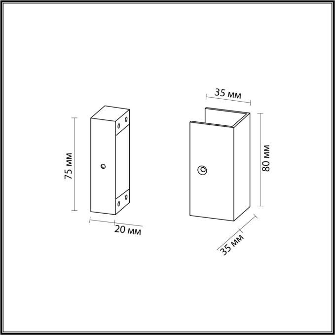 Фиксатор для накладного монтажа (двухсторонний) IP20 FINO HIGHTECH ODL25 262 ODEON LIGHT 7006/2F, схема товара Фиксатор для накладного монтажа (двухсторонний) IP20 FINO HIGHTECH ODL25 262 ODEON LIGHT 7006/2F, схема товара