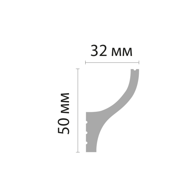 Карниз, плинтус потолочный под подсветку Decomaster D506-115 ДМ, 50x32x2000 мм