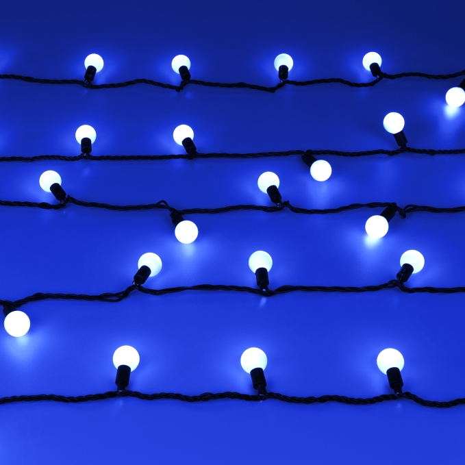 Светодиодная гирлянда ARD-BALL-CLASSIC-D23-10000-BLACK-80LED BLUE (230V, 3.5W), Arlight, 025600, изображение 2 Светодиодная гирлянда ARD-BALL-CLASSIC-D23-10000-BLACK-80LED BLUE (230V, 3.5W), Arlight, 025600, изображение 2