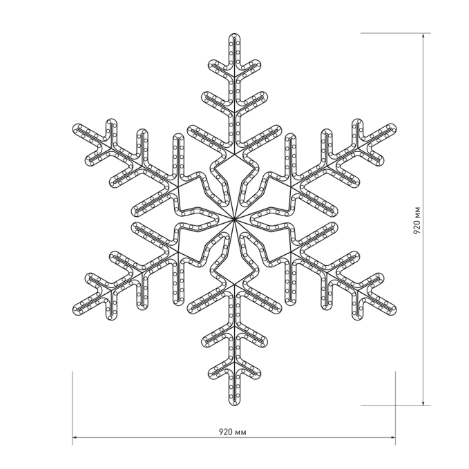 Фигура светодиодная ARD-SNOWFLAKE-M3-920x920-432LED White (230V, 27W), Arlight, 025306, изображение 3