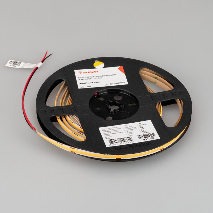 Светодиодная лента COB-X480-8mm 24V Warm2700 (8 W/m, IP20, CSP, 5m), Arlight, 039060, изображение 5 Светодиодная лента COB-X480-8mm 24V Warm2700 (8 W/m, IP20, CSP, 5m), Arlight, 039060, изображение 5