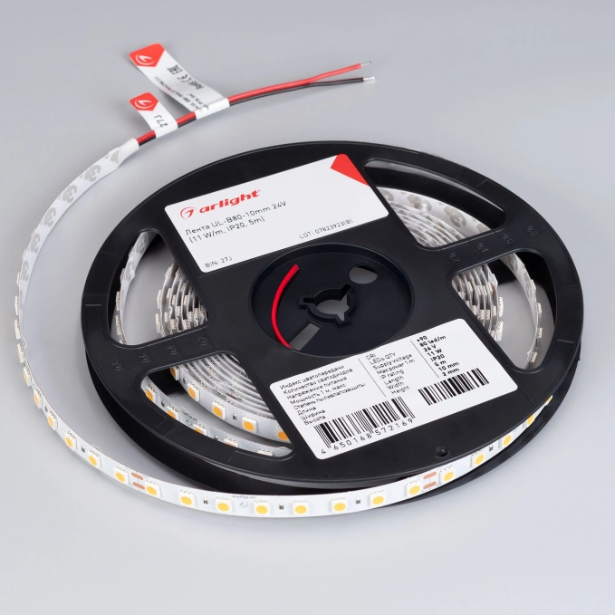 Светодиодная лента UL-B80-10mm 24V Warm3000 (11 W/m, IP20, 5m), Arlight, 041376, изображение 2 Светодиодная лента UL-B80-10mm 24V Warm3000 (11 W/m, IP20, 5m), Arlight, 041376, изображение 2
