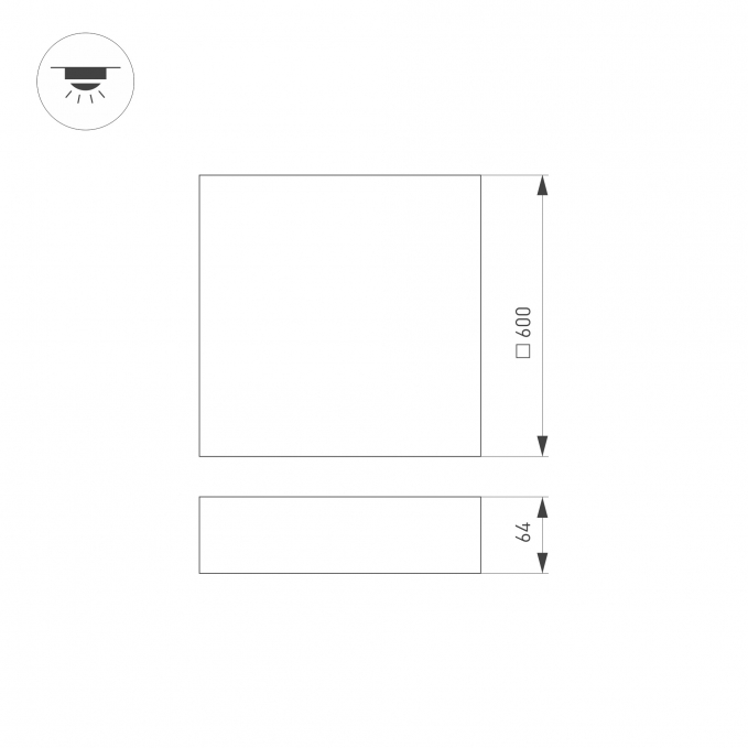 Светильник SP-QUADRO-S600x600-60W Warm3000 (WH, 120 deg, 230V), Arlight, 034804, изображение 5