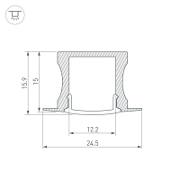 Профиль с экраном ALU-SLIM-H15-F-2000 ANOD+FROST, Arlight, 018243