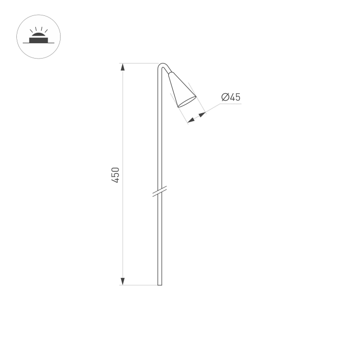 Светильник KT-HAREBELL-BOLL-H450-3W Warm3000 (BK, 40 deg, 24V), Arlight, 050688, изображение 6 Светильник KT-HAREBELL-BOLL-H450-3W Warm3000 (BK, 40 deg, 24V), Arlight, 050688, изображение 6