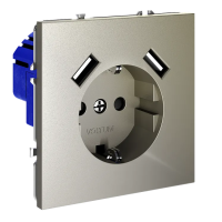 Розетка встраиваемая VOLTUM S70 с заземлением и защитными шторками, 16А, с USB, A+A, (шелк), Voltum, VLS040404 Розетка встраиваемая VOLTUM S70 с заземлением и защитными шторками, 16А, с USB, A+A, (шелк), Voltum, VLS040404