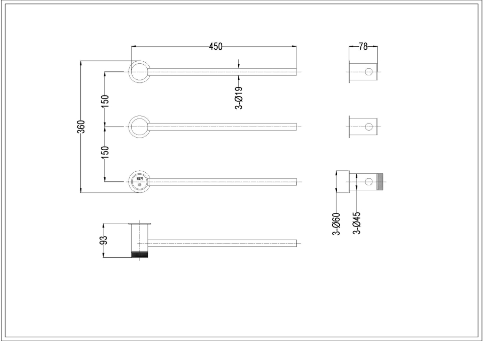Полотенцесушитель электрический Boheme Stick 727-extra-B черный Полотенцесушитель электрический Boheme Stick 727-extra-B черный