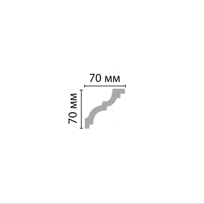 Карниз, плинтус потолочный гладкий Decomaster 96257F гибкий, 70x70x2400 мм Карниз, плинтус потолочный гладкий Decomaster 96257F гибкий, 70x70x2400 мм