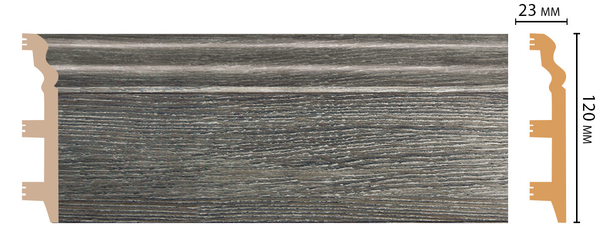 Плинтус напольный Decomaster D233-86 ШК/8, 120x23x2400 мм Плинтус напольный Decomaster D233-86 ШК/8, 120x23x2400 мм