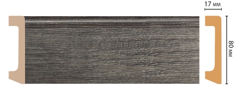 Плинтус напольный Decomaster D235-87 ДМ, 80x17x2400 мм
