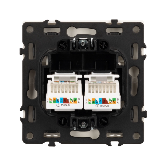 Механизм сдвоенной компьютерной розетки SCT-NOBE-MPC2-SFPL-CA (RJ-45, CAT6), Arlight, 059450, изображение 3