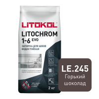 Затирка цементная Litokol Litochrom 1-6 Evo LE.245 Горький шоколад, 2 кг Затирка цементная Litokol Litochrom 1-6 Evo LE.245 Горький шоколад, 2 кг