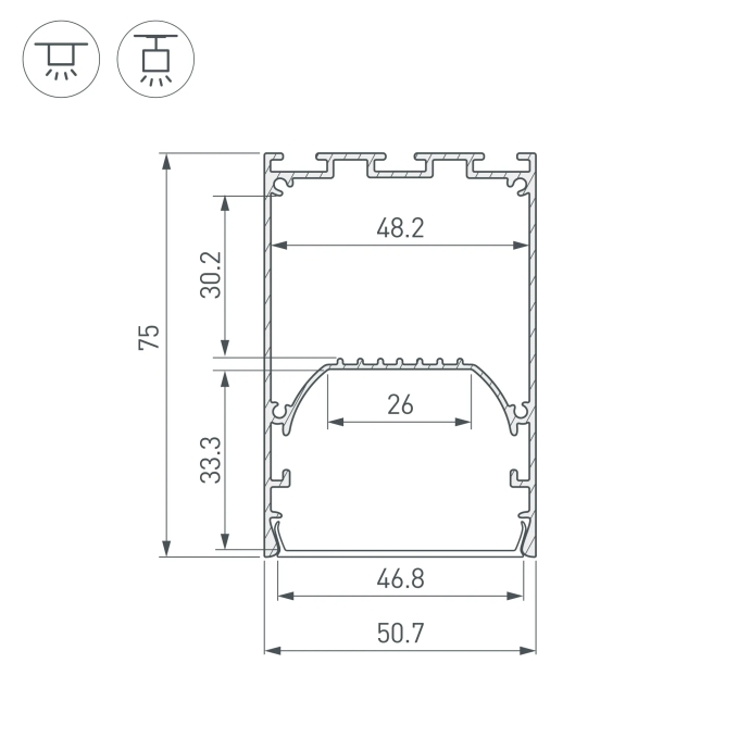 Профиль LINE-S-5075-2000 WHITE, Arlight, 041850, изображение 3 Профиль LINE-S-5075-2000 WHITE, Arlight, 041850, изображение 3