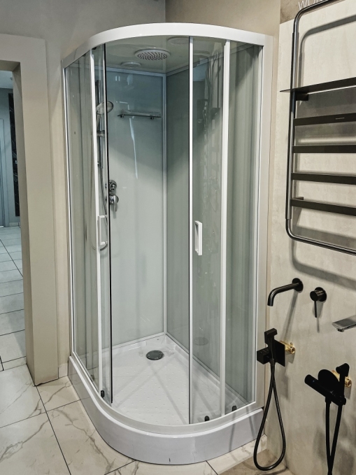 Душевая кабина Sapbox 110x80 SB1100R-110-02-WTR-W профиль белый, стекло прозрачное