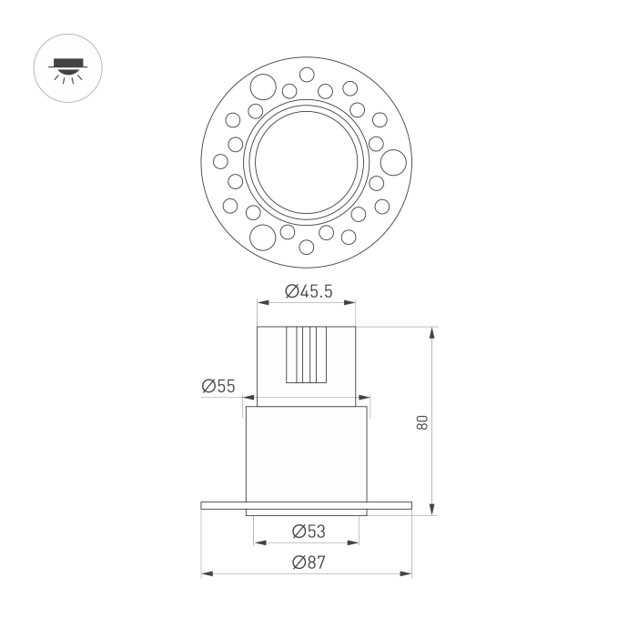 Светильник MS-INVISIO-TRIMLESS-R55-15W Day4000 (WH-WH, 36 deg, 230V), Arlight, 061918, изображение 2 Светильник MS-INVISIO-TRIMLESS-R55-15W Day4000 (WH-WH, 36 deg, 230V), Arlight, 061918, изображение 2