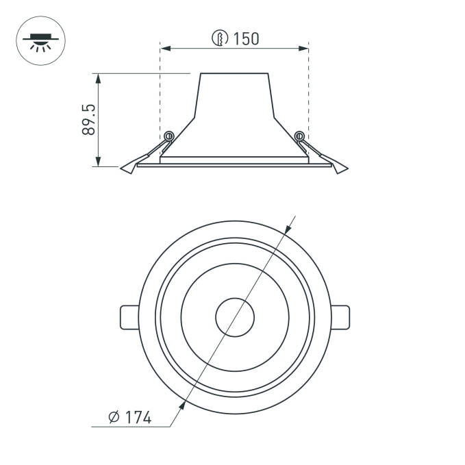 Светильник LTD-LEGEND-R175-20W Warm3000 (WH, 50 deg), Arlight, 025143(1), изображение 6