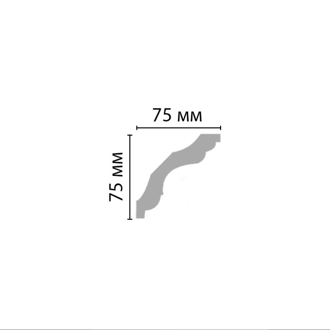 Карниз, плинтус потолочный гладкий Decomaster 96259, 75x75x2400 мм Карниз, плинтус потолочный гладкий Decomaster 96259, 75x75x2400 мм