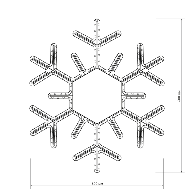 Фигура cветодиодная ARD-SNOWFLAKE-M5-600x600-216LED White (230V, 15W), Arlight, 025308, изображение 2 Фигура cветодиодная ARD-SNOWFLAKE-M5-600x600-216LED White (230V, 15W), Arlight, 025308, изображение 2