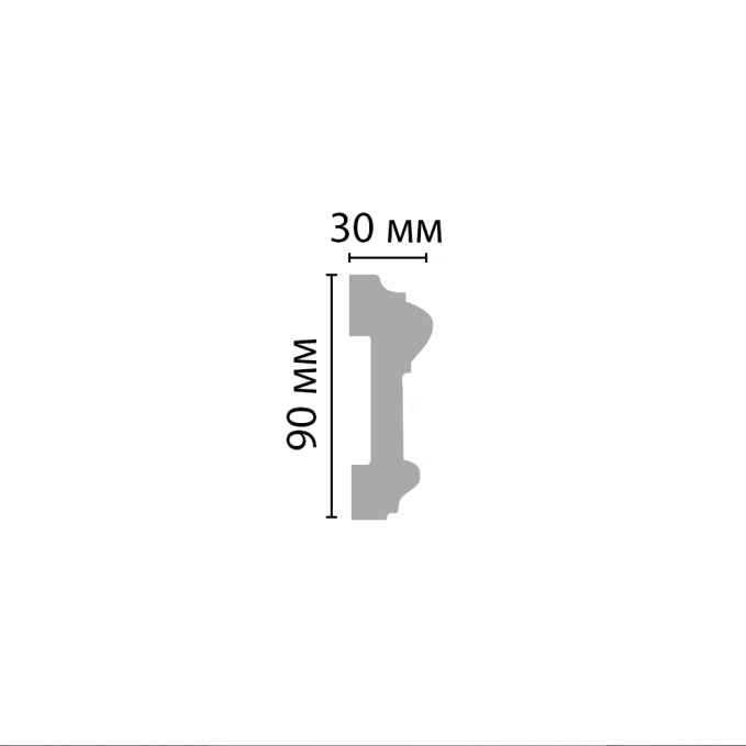 Молдинг гладкий Decomaster 97901, 90x30x2400 мм Молдинг гладкий Decomaster 97901, 90x30x2400 мм