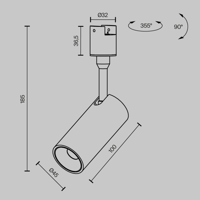 Трековый подвесой светильник Фокус / Focus Led Flarity 4000K 12Вт 36°, TR157-1-12W4K-PT, изображение 8