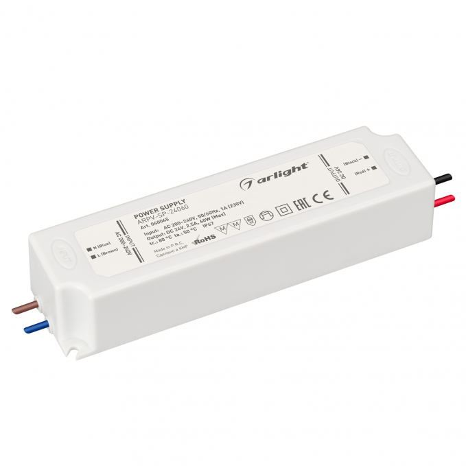 Блок питания ARPV-SP-24060 (24V, 2.5A, 60W), Arlight, 040045, изображение 1 Блок питания ARPV-SP-24060 (24V, 2.5A, 60W), Arlight, 040045, изображение 1