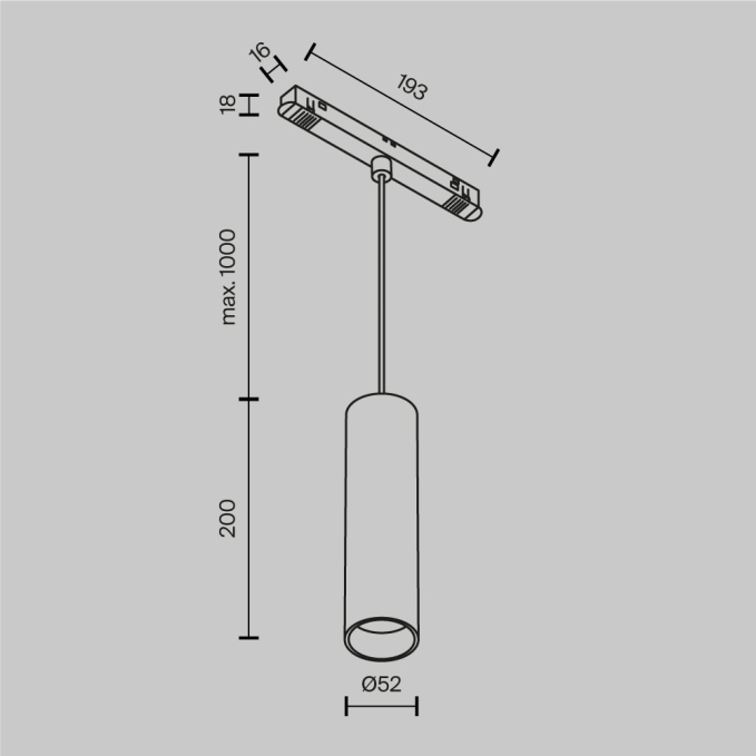 Трековый подвесной светильник Фокус / Focus Led Exility 2700-6000K 12Вт 36° Dim Dali1, TR041-4-12WTW-DD-B, изображение 6 Трековый подвесной светильник Фокус / Focus Led Exility 2700-6000K 12Вт 36° Dim Dali1, TR041-4-12WTW-DD-B, изображение 6